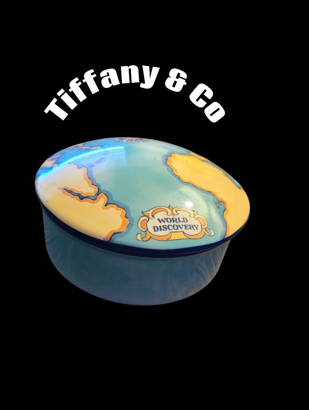 Vintage Tiffany & Co. x Tauck World Discovery Porcelain Globe Trinket Box France
